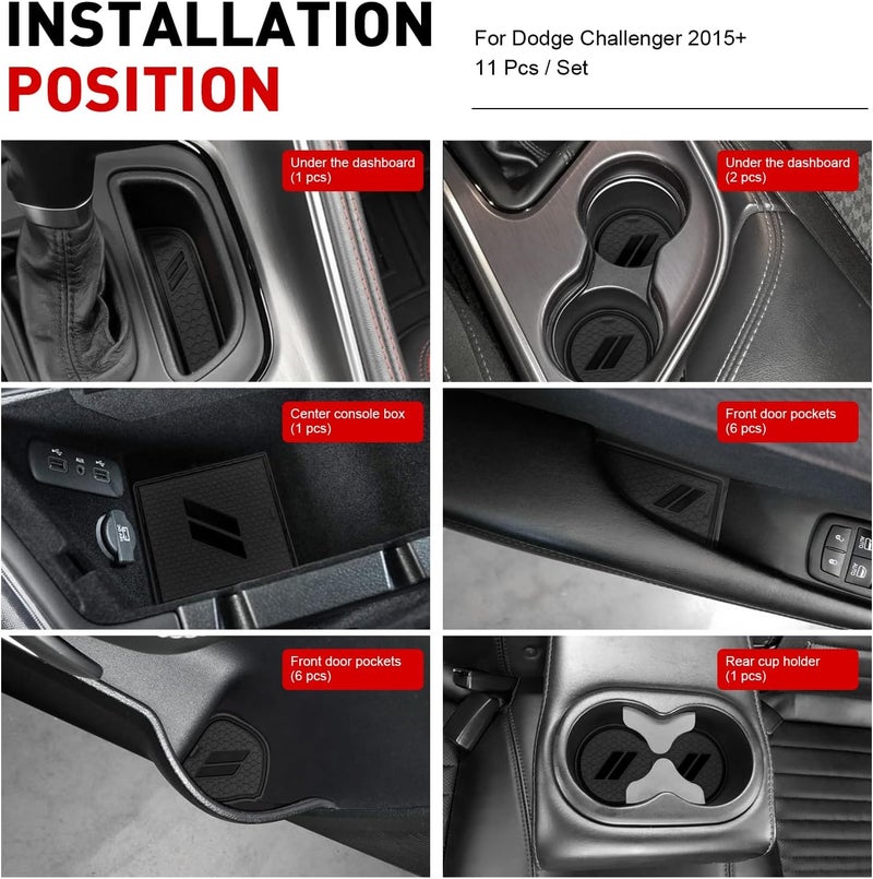 REMOCH Cup Holder Insert Set for Dodge Challenger 2015-2022 - Image 3
