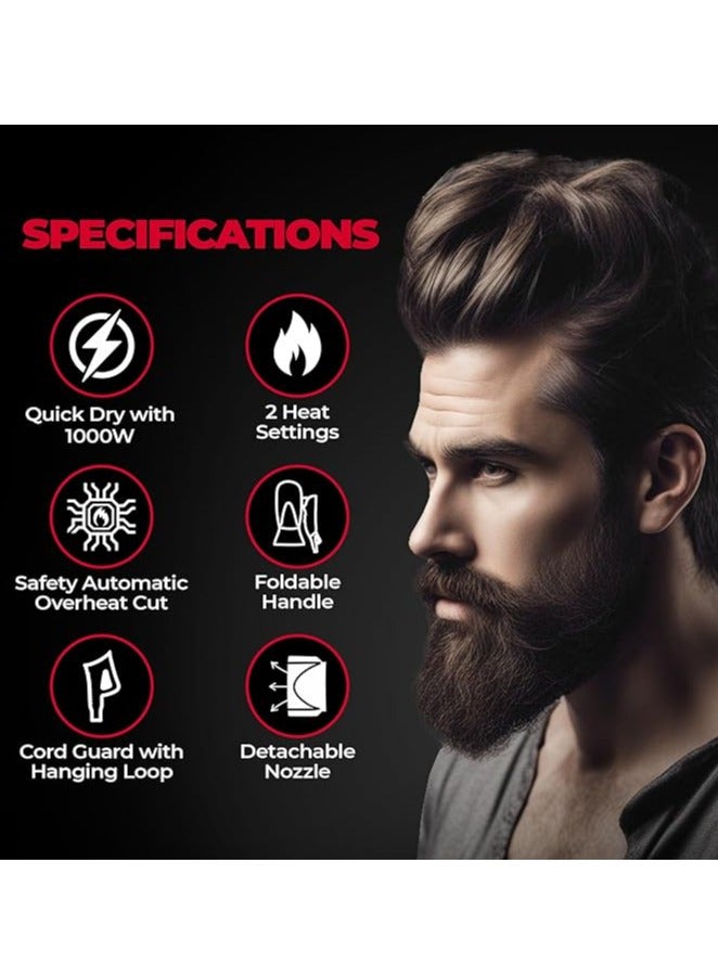 BEARDO Beardo Style Cannon Hair Dryer Powerful 1000W airflow