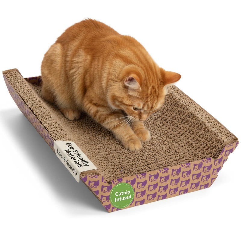 SmartyKat Super Scratcher Chaise Corrugated Cat Scratcher, Catnip Infusion Technology - Brown, One Size - Image 1