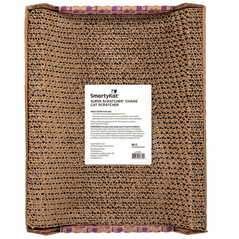 SmartyKat Super Scratcher Chaise Corrugated Cat Scratcher, Catnip Infusion Technology - Brown, One Size - Image 4