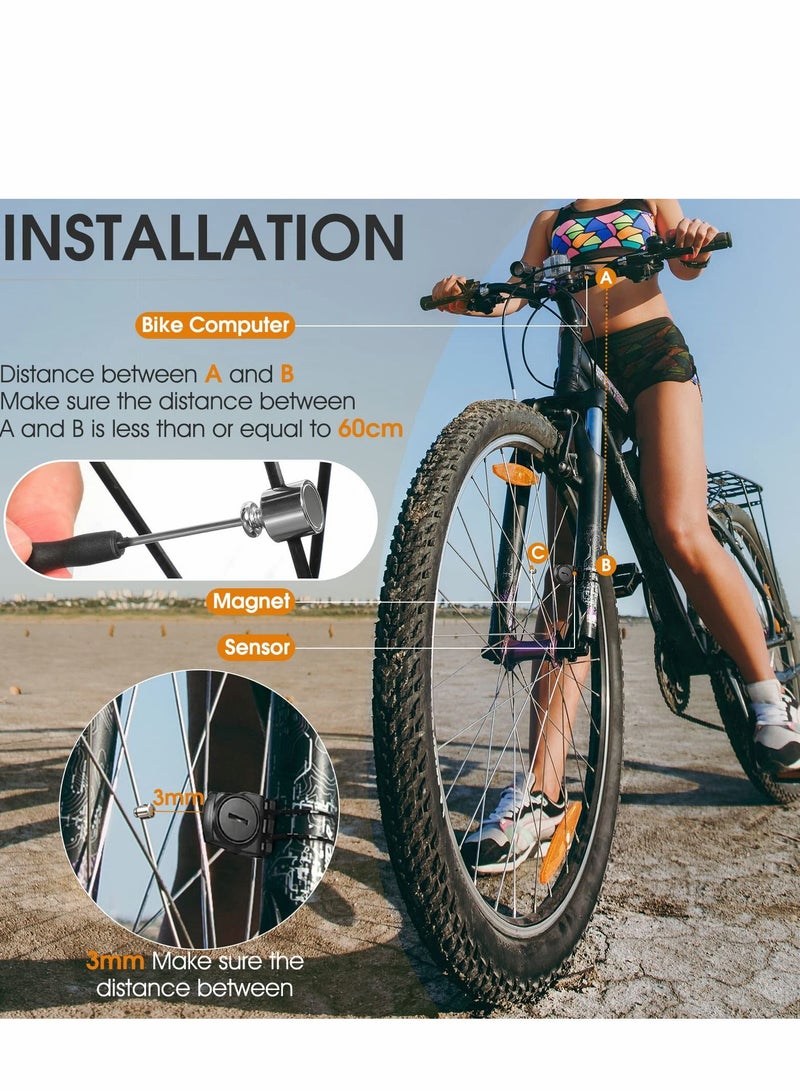 Excefore Bike Computer Wireless with Solar Energy Bicycle Speedometer and Odometer Waterproof Cycling LCD Backlight Automatic Wake-up Multi-Functions Fits All Bikes Electric - Image 4