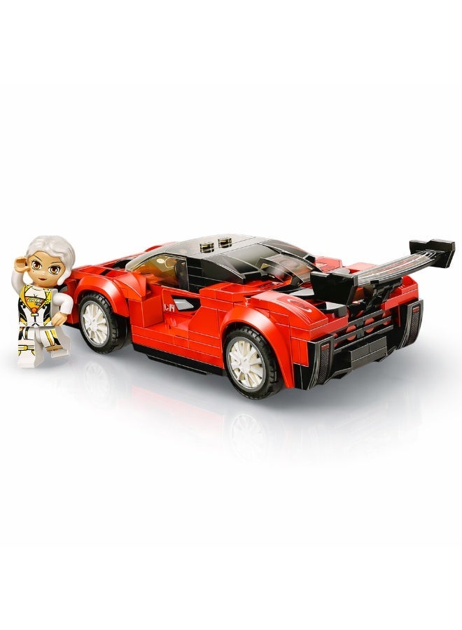 Qman MineCity Red Sports Car Building Set – 198 PCS with Driver Minifigure | High-Speed Racing Toy Vehicle for Kids - Image 1