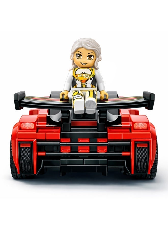 Qman MineCity Red Sports Car Building Set – 198 PCS with Driver Minifigure | High-Speed Racing Toy Vehicle for Kids - Image 1