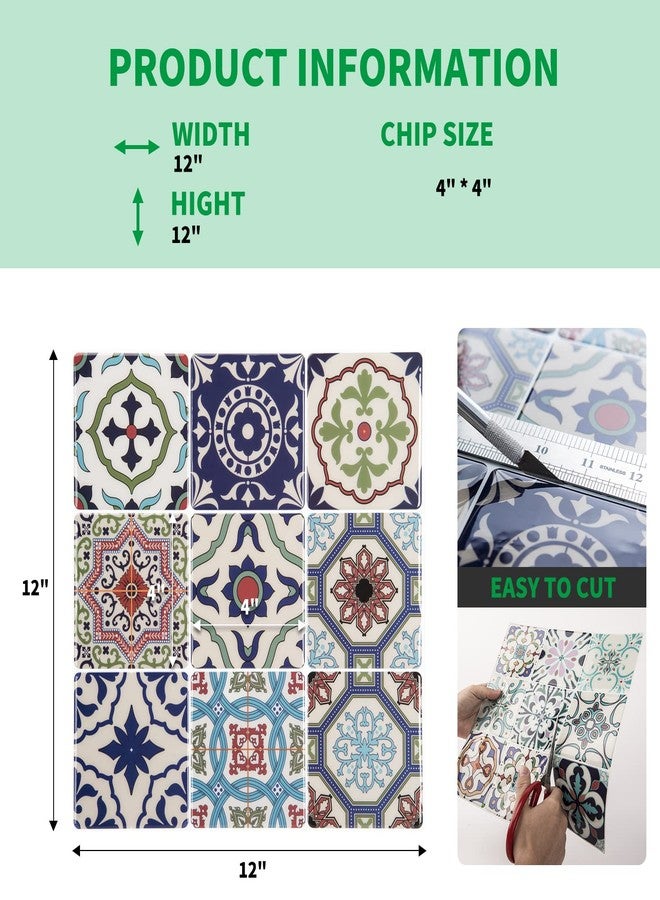 LONGKING Peel and Stick Backsplash Tile Stickers, Pistachio and Blue Tile for Kitchen, Stick on Wall Tiles (10 Sheets) - Image 4