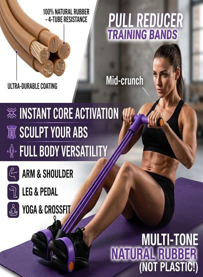LEAFED Pull Reducer Bands 4 Tubes Body Pedal Exerciser Yoga Crossfit Exercise, Arm Exercise, Body Building Training Men and Women (Multicolor) - Image 3