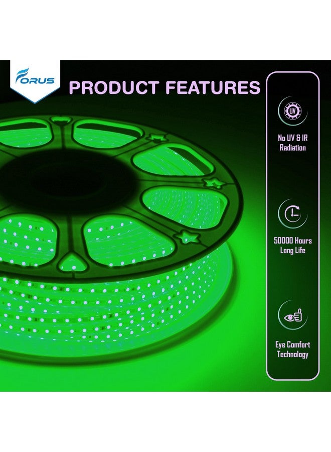 Forus LED Rope Light 5 Meter 2 Year Warranty, Outdoor Waterproof Decorative Cove Lights for Ceiling, Balcony, Home Decor, Interior Decoration, Flexible Profile Light for Diwali, Christmas -Green - Image 3