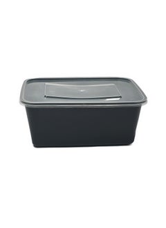 Shop & Shoppee SHOP & SHOPPEE Reusable Plastic Square shape Food Container Bowl/Tub with Air Tight Leakproof Transparent Lid for Food Delivery & Storage, Fridge/Dishwasher/Microwave Safe- 1000ml (Pack of 25, Black)  - Image 2