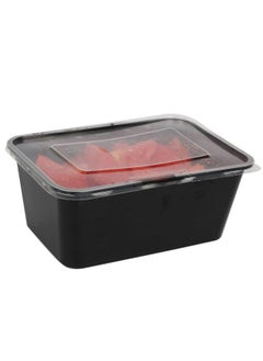 Shop & Shoppee SHOP & SHOPPEE Reusable Plastic Square shape Food Container Bowl/Tub with Air Tight Leakproof Transparent Lid for Food Delivery & Storage, Fridge/Dishwasher/Microwave Safe- 1000ml (Pack of 25, Black)  - Image 3
