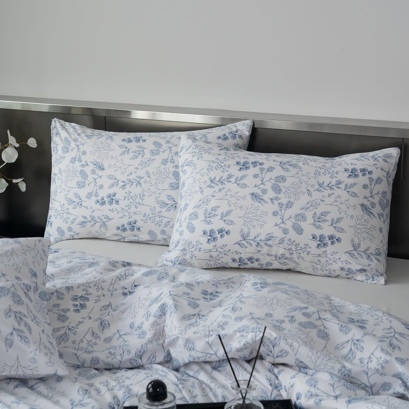 BUPIRD King Duvet Cover Set Floral 100% Brushed Microfiber 3 Pieces Vintage Chic Floral Garden Vibrant Botanical Floral Pattern Printed King Duvet Cover Flower with Zipper Closure (Floral, King) - Image 5