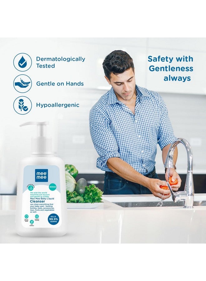 mee mee Anti-Bacterial Baby Liquid Cleanser | Feeding Bottle Cleaner Liquid For Nipple Cleaning/Clothes/Milk Bottle/Vessels (300 Ml - Bottle) - Image 5