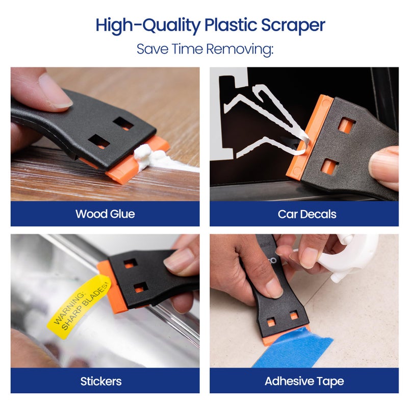 Perco Glue Off Adhesive Remover 3.3 fl. oz & Scraper with Plastic Razor for Removing Labels (Adhesive Remover & Scraper w/Plastic Razor) - Image 2