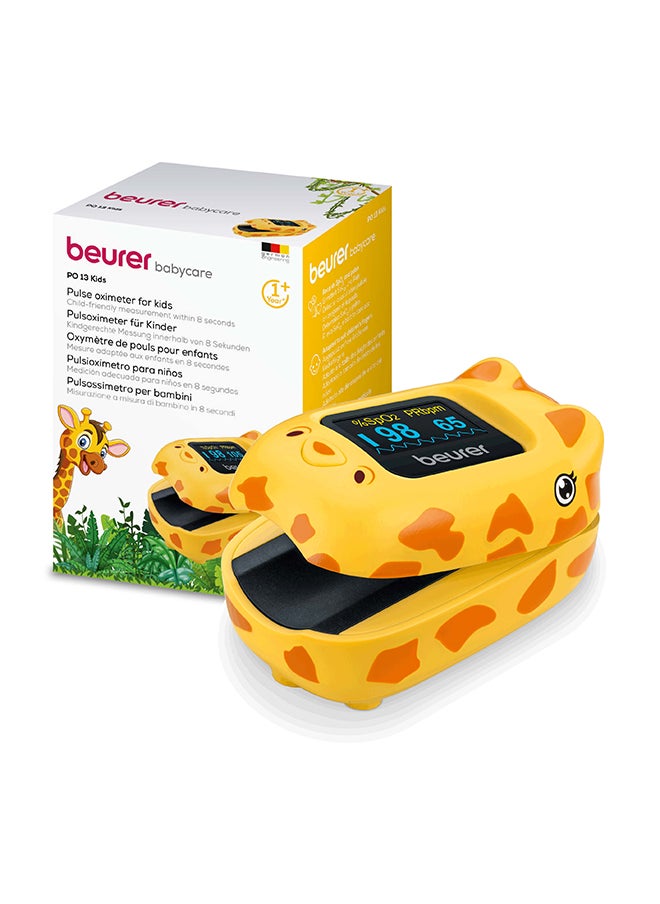 Beurer PO13 Kids Finger Pulse Oximeter For Children From 1 Year Old, Pulse And Oxygen Saturation Measurement In Seconds, Small Size, Automatic Display Alignment, With Belt Bag  - Image 1