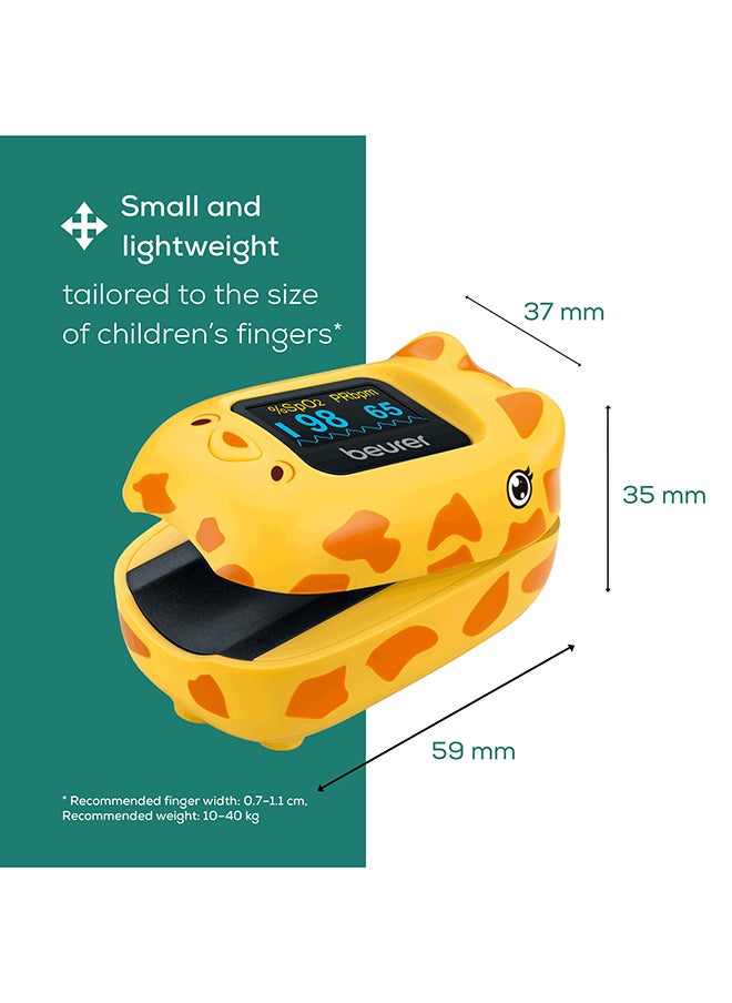 Beurer PO13 Kids Finger Pulse Oximeter For Children From 1 Year Old, Pulse And Oxygen Saturation Measurement In Seconds, Small Size, Automatic Display Alignment, With Belt Bag  - Image 2
