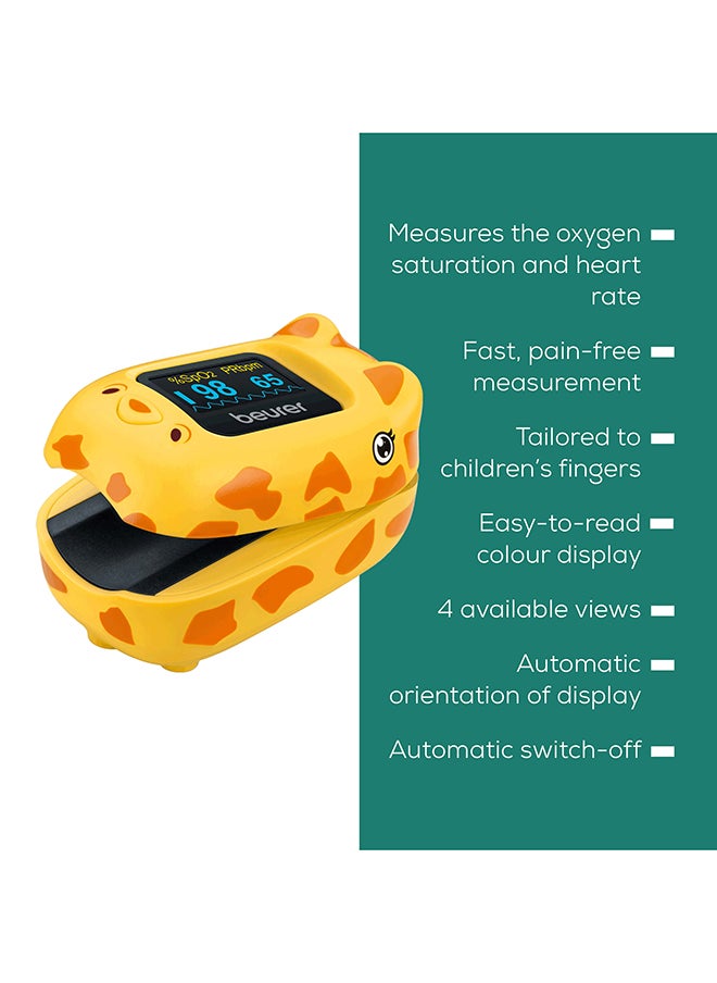 Beurer PO13 Kids Finger Pulse Oximeter For Children From 1 Year Old, Pulse And Oxygen Saturation Measurement In Seconds, Small Size, Automatic Display Alignment, With Belt Bag  - Image 4