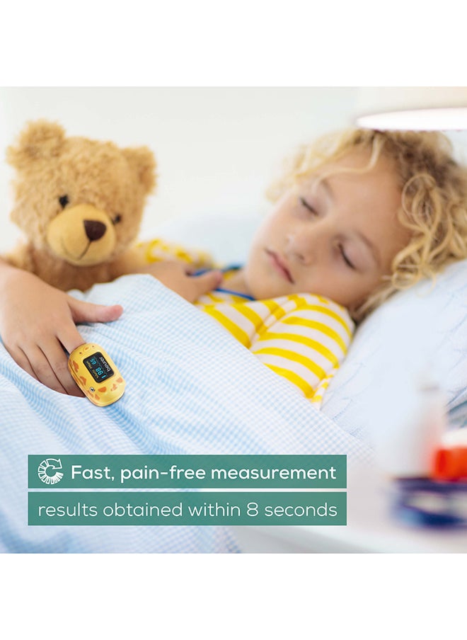 PO13 Kids Finger Pulse Oximeter For Children From 1 Year Old, Pulse And Oxygen Saturation Measurement In Seconds, Small Size, Automatic Display Alignment, With Belt Bag
