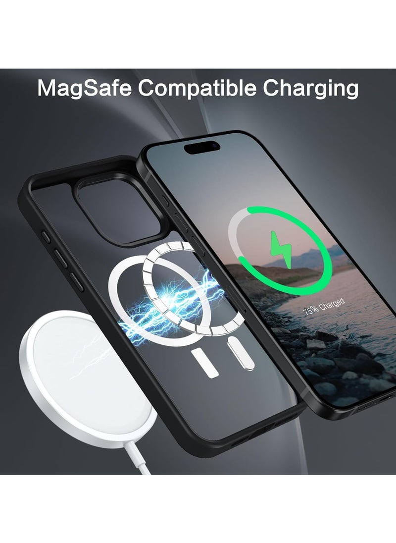 Generic - Magnetic Case for iPhone 14 Pro Max 6.7 Inch Case Translucent Matte Phone Case Slim Thin Shockproof Anti-Yellow Women Men Girls Boys Protective Cover (Black) - Image 1