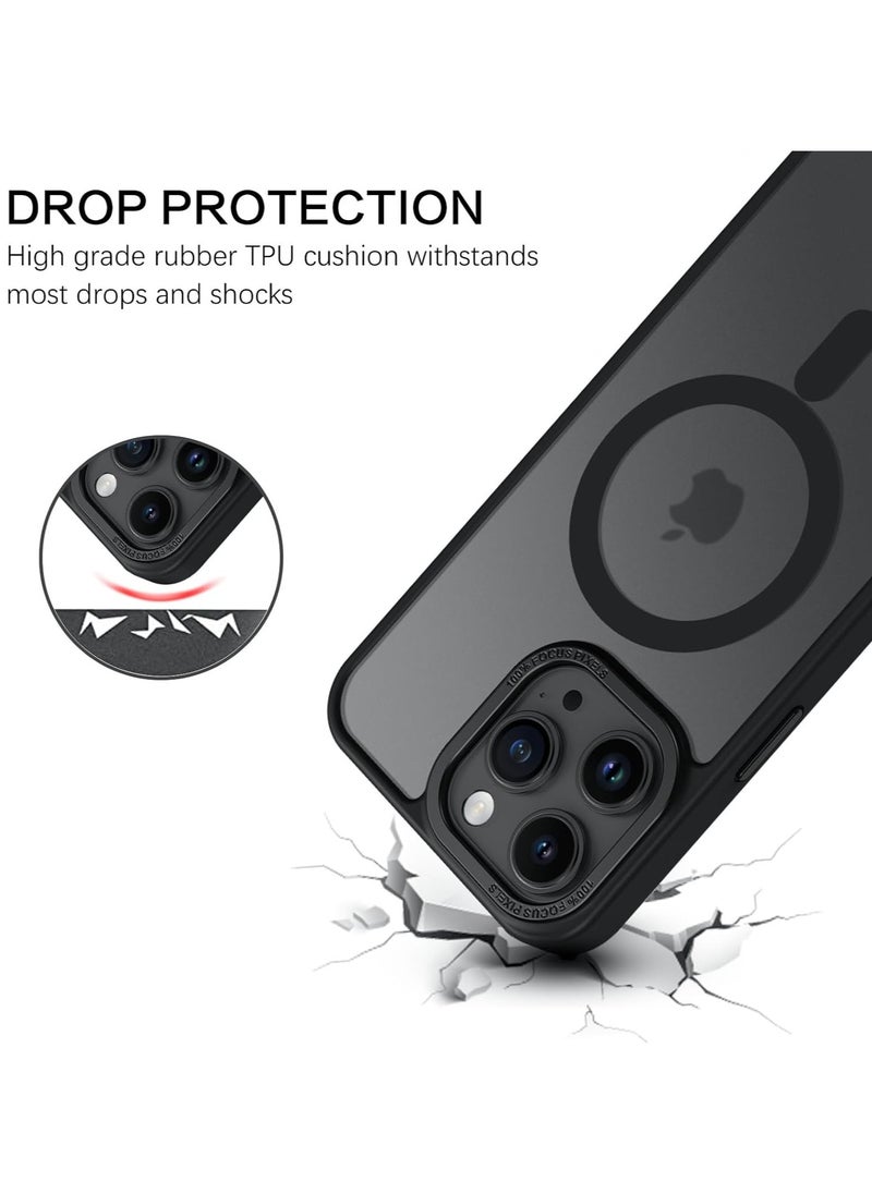 Generic - Magnetic Case for iPhone 14 Pro Max 6.7 Inch Case Translucent Matte Phone Case Slim Thin Shockproof Anti-Yellow Women Men Girls Boys Protective Cover (Black) - Image 1