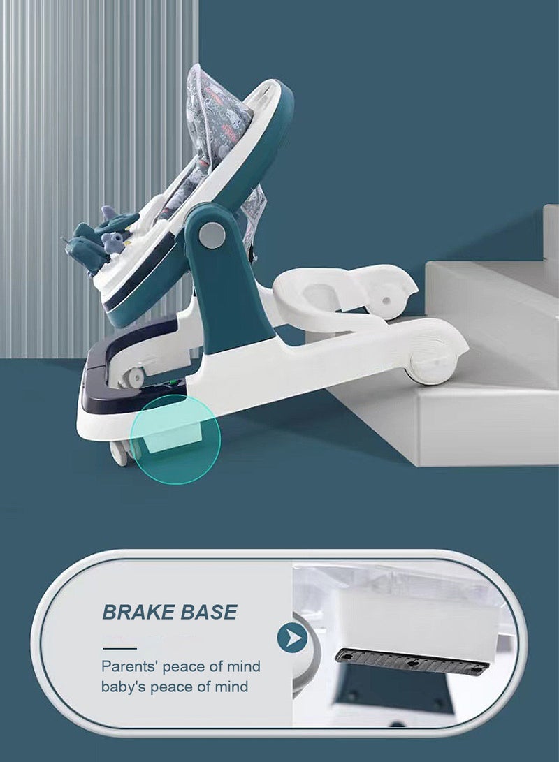 ما بيبي يمكن للطفل ووكر سيارة مضادة للساق مضادة للدوران للأولاد والبنات الجلوس ودفع عربة الأطفال المشاية التعليمية - Image 4