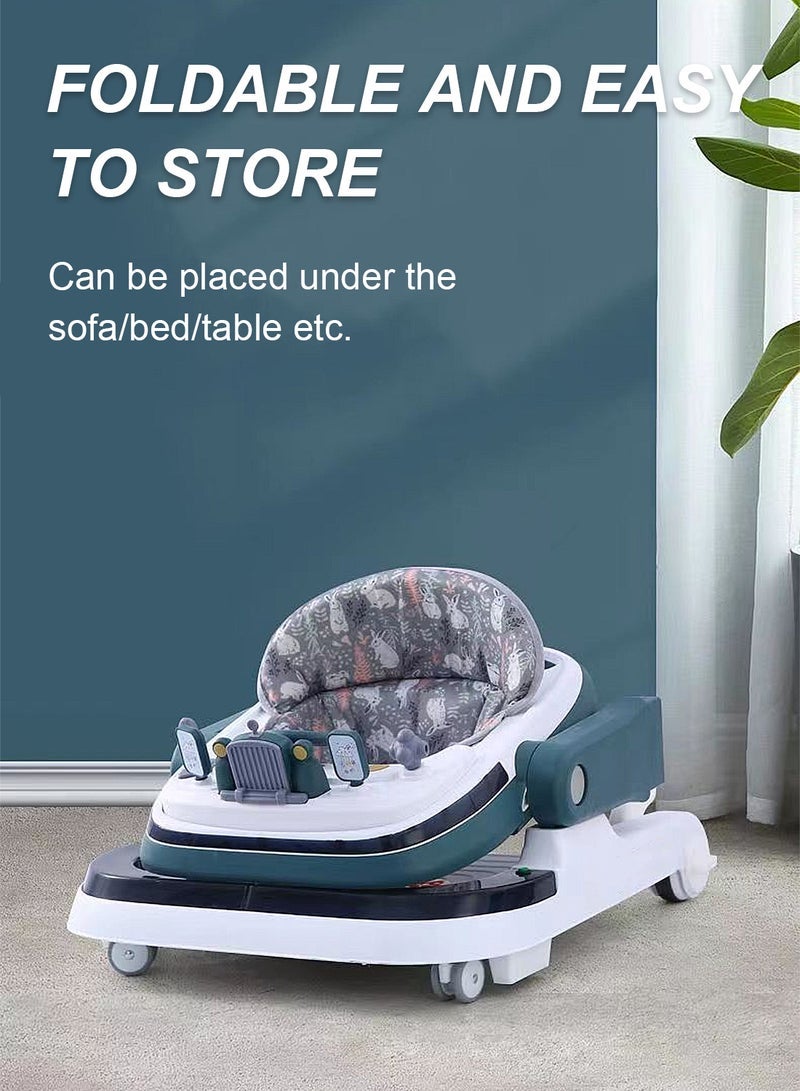 ما بيبي يمكن للطفل ووكر سيارة مضادة للساق مضادة للدوران للأولاد والبنات الجلوس ودفع عربة الأطفال المشاية التعليمية - Image 2