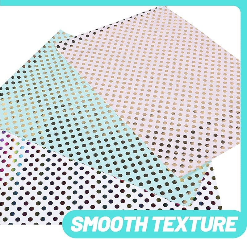 3 حزمة من ورق التغليف الزخرفي مكللي مع نقاط معدنية للهدايا DIY وديكور المنزل - Image 2