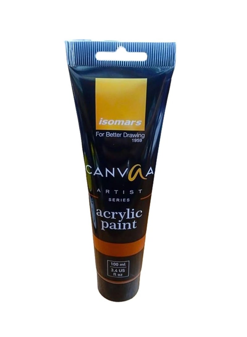 Isomers Canvaa Acrylic Paint 100ml Vibrant Pigmented & Fadeproof Colors - ARTIST SERIES - For Canvas Painting, Scrap Book, Paper Board, Wood & Terracotta Burnt Sienna - Image 1