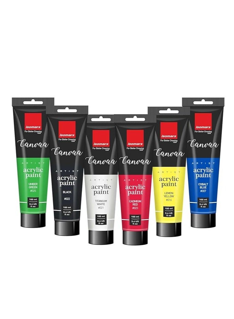 Isomers Canvaa Acrylic Paint 100ml Vibrant Pigmented & Fadeproof Colors - ARTIST SERIES - For Canvas Painting, Scrap Book, Paper Board, Wood & Terracotta Burnt Sienna - Image 3