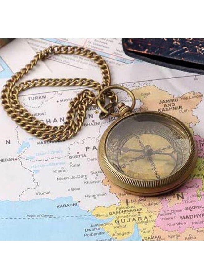 TA dizayn Amazing Art Handicrafts Go Confidently Quote Engraved Compass with Antique Leather case, Camping Compass, Boating Compass, Gift Compass, Graduation Day Gifts - Image 3