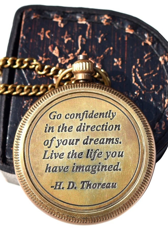 TA dizayn Amazing Art Handicrafts Go Confidently Quote Engraved Compass with Antique Leather case, Camping Compass, Boating Compass, Gift Compass, Graduation Day Gifts - Image 5