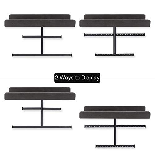 Keebofly Hanging Wall Mounted Jewelry Organizer with Rustic Wood Jewelry Holder Display for Necklaces Bracelet Earrings Ring Set of 2 Black,[Patented] - Image 4