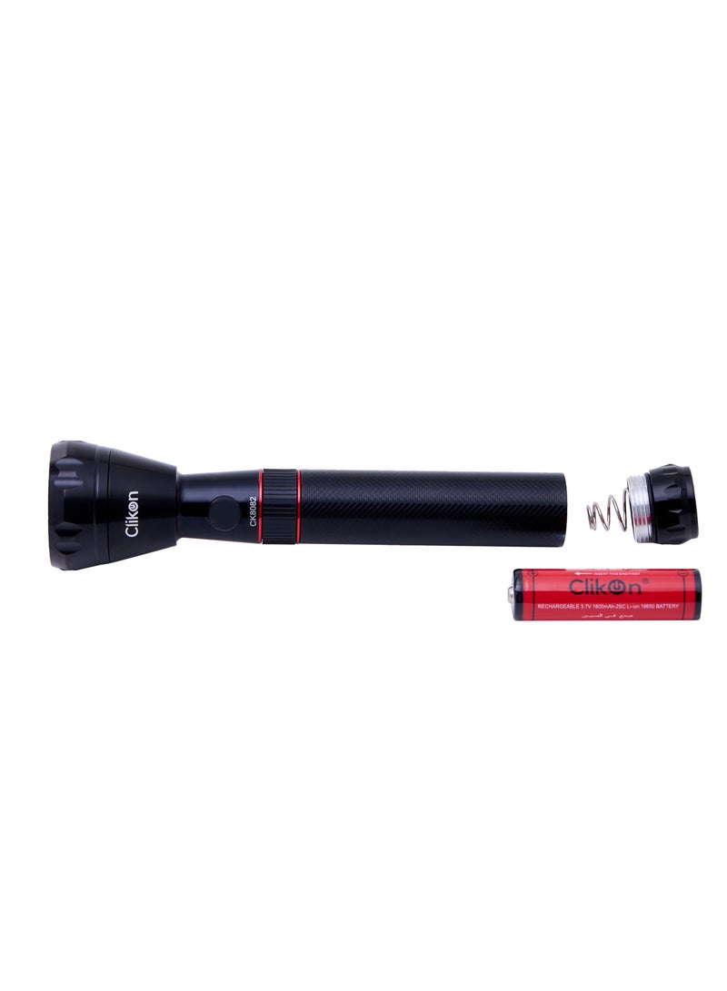 Clikon Rechargeable LED Flashlight/ Torch/Camping Light And  Aluminum Body with 1800 mAh Li-Ion Battery - Image 5