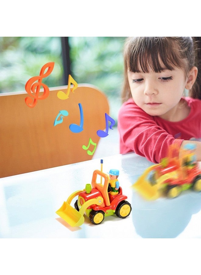 Haktoys My First Rc Cartoon Loader Bulldozer Construction Truck With Music Button & Led Headlight Safe & Durable Learning To Drive Car Great Gift Radio Control Toy For Toddlers Kids Boys & Girls - Image 2