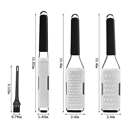 Cambom Lemon Zester Grater Three-piece Suit - Heavy Duty Kitchen Tool for Parmesan Cheese, Ginger, Garlic, Nutmeg, Chocolate, Vegetables，Fruits，Stainless Steel Grater Dishwasher Safe Black - Image 5