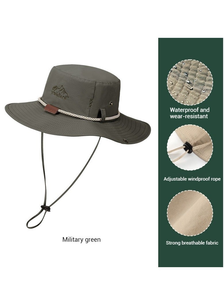 REXCHI Fisherman Hat Outdoor Mountaineering Hiking Sun Hat Sun Protection Fishing Anti-UV - Image 2