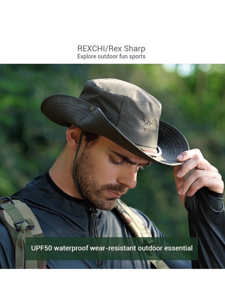 REXCHI Fisherman Hat Outdoor Mountaineering Hiking Sun Hat Sun Protection Fishing Anti-UV - Image 3