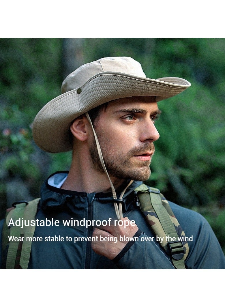 REXCHI Fisherman Hat Outdoor Mountaineering Hiking Sun Hat Sun Protection Fishing Anti-UV - Image 4