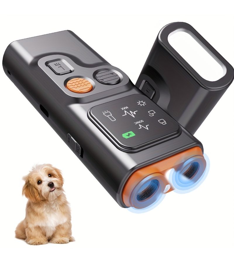 P7 Lighted Dual Head Dog Repeller Black Orange - Image 3