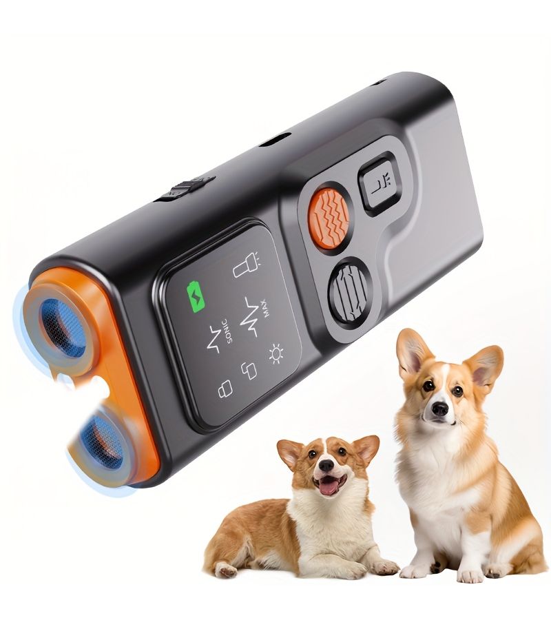 P7 Lighted Dual Head Dog Repeller Black Orange - Image 1