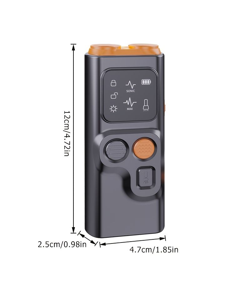 P7 Lighted Dual Head Dog Repeller Black Orange - Image 2