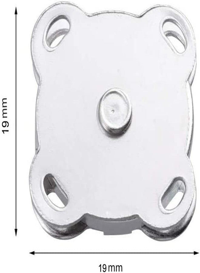 WAFJAMF WAFJMAF 10 Sets Sew in Magnetic Plum Blossom Bag Button, Snaps, Clasps, Great for Purses Bags Clothes (19mm, Silver) - Image 2