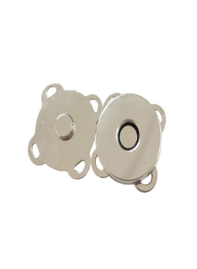 WAFJAMF WAFJMAF 10 Sets Sew in Magnetic Plum Blossom Bag Button, Snaps, Clasps, Great for Purses Bags Clothes (19mm, Silver) - Image 3