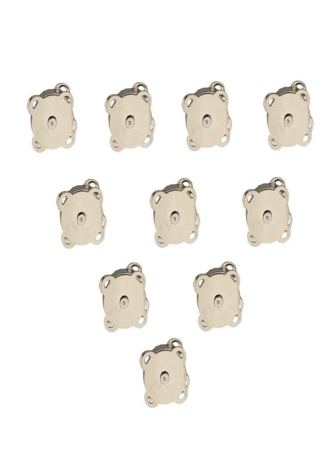 WAFJAMF WAFJMAF 10 Sets Sew in Magnetic Plum Blossom Bag Button, Snaps, Clasps, Great for Purses Bags Clothes (19mm, Silver) - Image 1