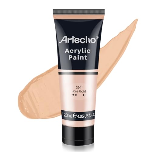 Artecho Acrylic Paint, Rose Gold Paint (120ml / 4.05oz) Tubes, Art Craft Paints for Canvas, Rock, Stone, Wood, Fabric, Art Supplies - Image 1