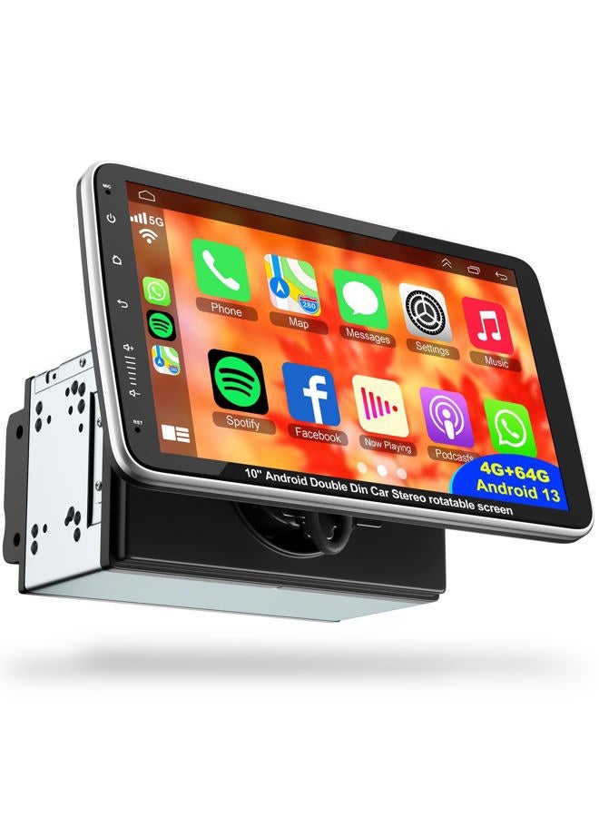 electrosmart 10 inch Double Din Car Radio Touch screen GPS Navigation Stereo, Wireless CarPlay & Android Auto Head Unit,Bluetooth, FM Radio Receiver, Automatic Rotation IPS Split Screen, Mirrorlink,SWC,DSP, Camera - Image 1