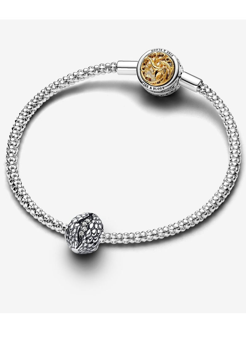 Chomel - 925 Sterling Silver Game of Thrones Sparkling Dragon Egg Charm for Pandora Moments Women's Bracelet 792962C01 - Image 1
