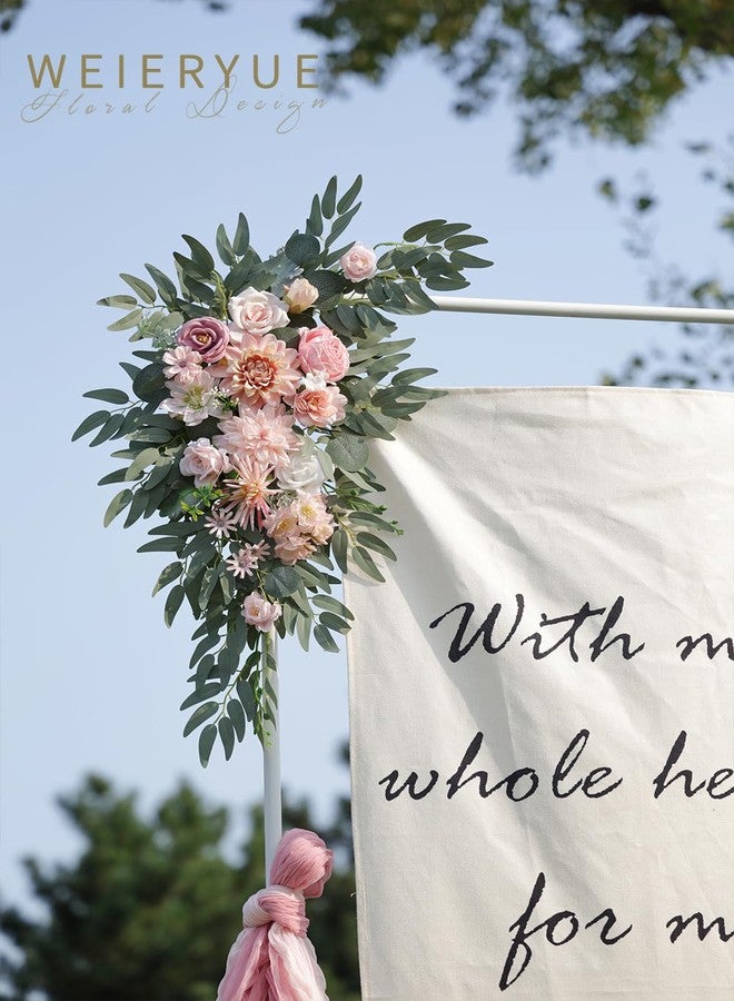 WEIERYUE Artificial Wedding Arch Flowers Kit(Pack of 2) for Wedding Arch, Bridal Shower, Ceremony and Reception Backdrop Decoration (Romantic Pink) - Image 4