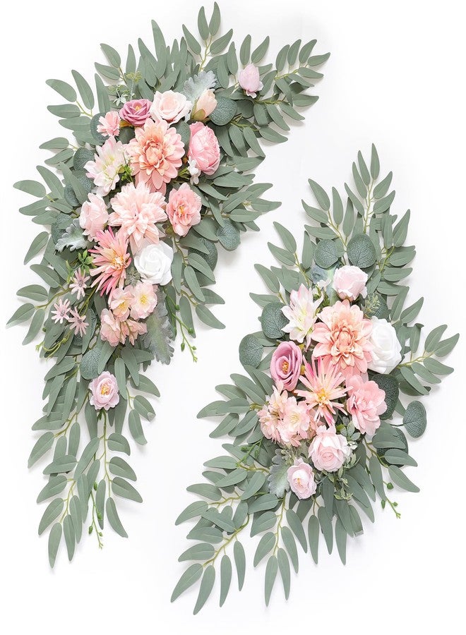 WEIERYUE Artificial Wedding Arch Flowers Kit(Pack of 2) for Wedding Arch, Bridal Shower, Ceremony and Reception Backdrop Decoration (Romantic Pink) - Image 1