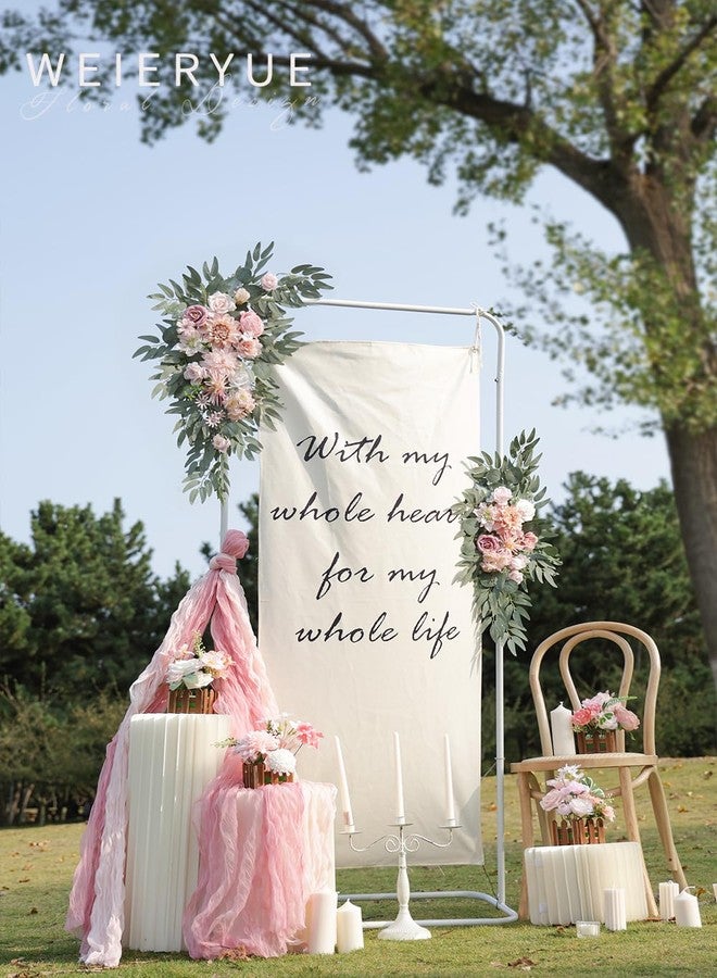 WEIERYUE Artificial Wedding Arch Flowers Kit(Pack of 2) for Wedding Arch, Bridal Shower, Ceremony and Reception Backdrop Decoration (Romantic Pink) - Image 3