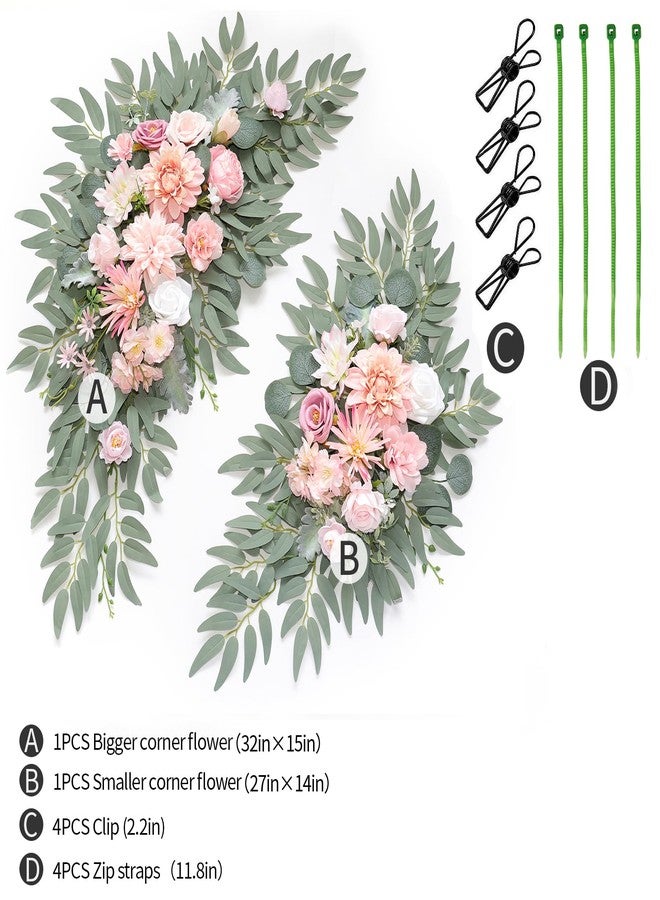 WEIERYUE Artificial Wedding Arch Flowers Kit(Pack of 2) for Wedding Arch, Bridal Shower, Ceremony and Reception Backdrop Decoration (Romantic Pink) - Image 2