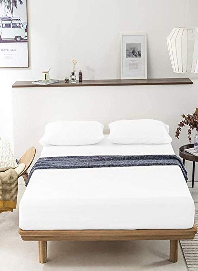 YRM Bedding's 100% Cotton Bedsheet 1200-TC Extra Soft White Flat Bedsheet for Queen Bed (92x102) with 2 Pillow Cases (18x28) - Image 1