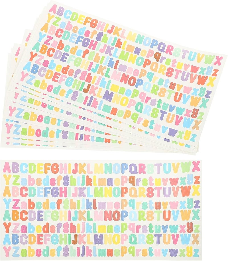 TIDTALEO Mini Colorful Alphabet Letter Stickers 0.5 Inch Self-Adhesive Waterproof DIY Scrapbooking Craft Supplies 10 Sheets for and Adults - Image 1